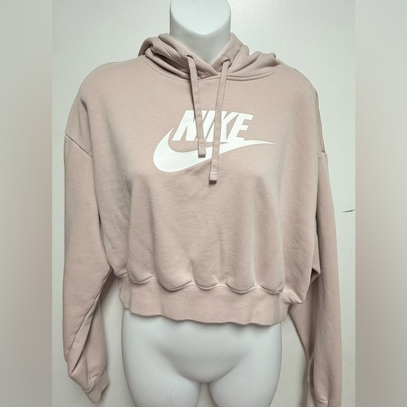 Nike Women's Cropped Pink Hoodie Size S - Picture 2 of 7